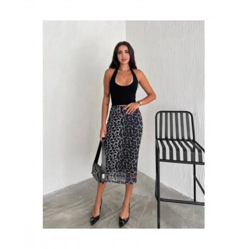 Leopard Print Tulle Skirt 527068