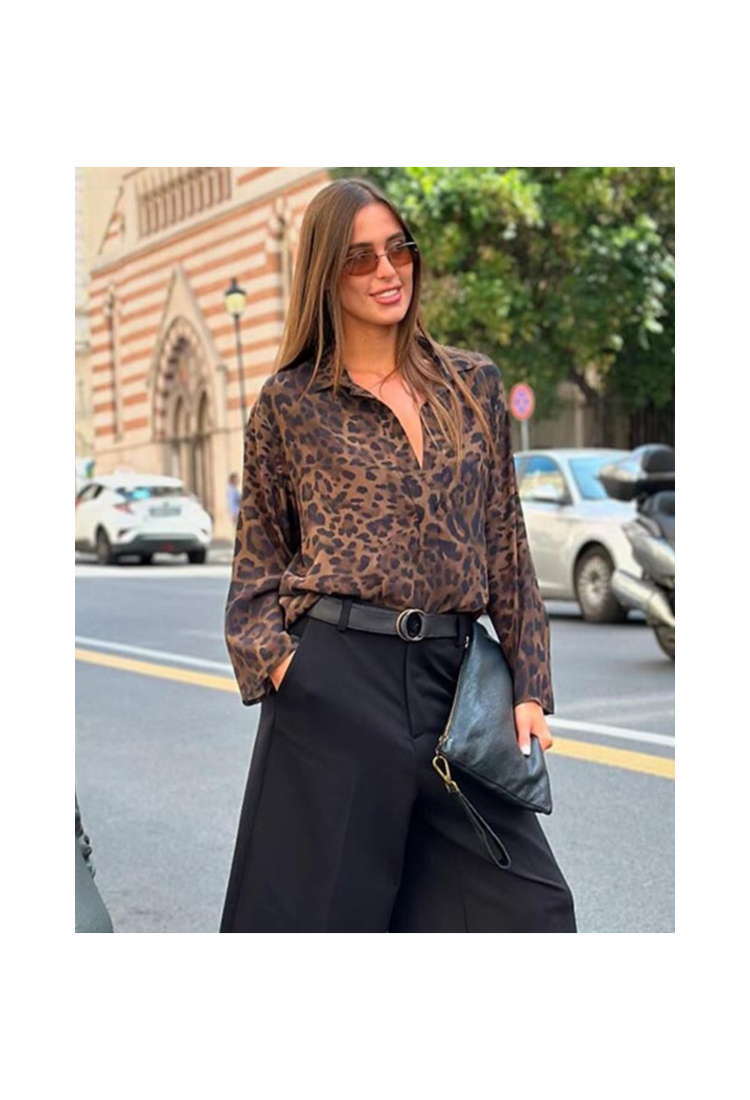 Πουκάμισο Animal Print Με Κρυφά Κουμπιά 527065