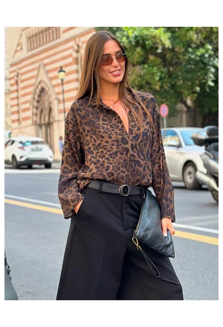 Animal Print Shirt With Hidden Buttons 527065 Animal Print Shirt With Hidden Buttons 527065