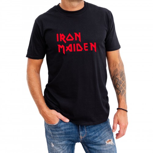 Ανδρική Μπλούζα Κοντομάνικη Iron Maiden Με Κόκκινη Στάμπα IRON702