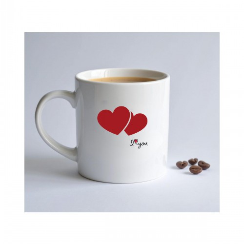 Κούπα Με Λογότυπο Δυο Καρδιές I Love You LOVE126