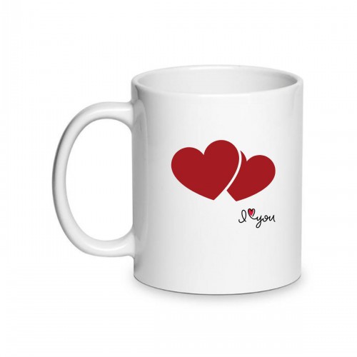 Κούπα Με Λογότυπο Δυο Καρδιές I Love You LOVE126