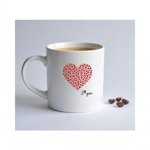 Κούπα Με Λογότυπο Καρδιές I Love You LOVE127