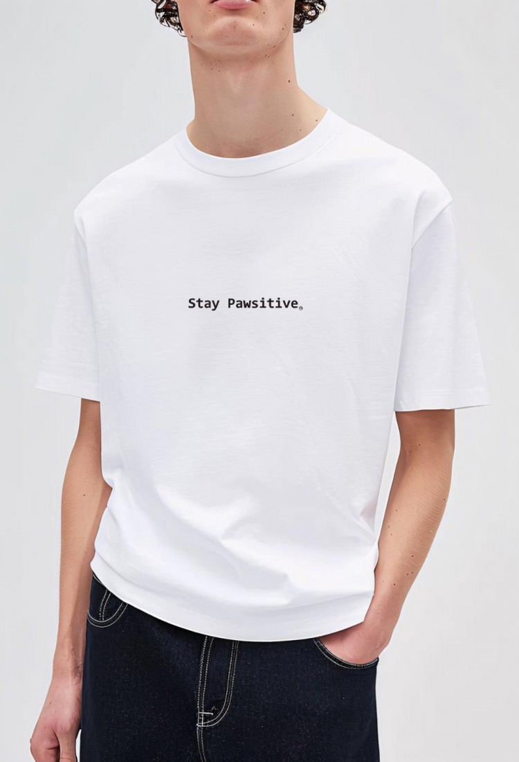 Ανδρική Κοντομάνική Μπλούζα Με Τύπωμα Stay Pawsitive 527269-1