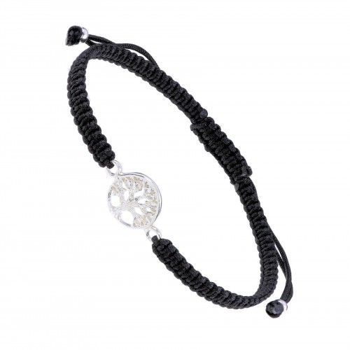 Handmade Macrame Bracelet Large Silver Tree of Life BST907-1