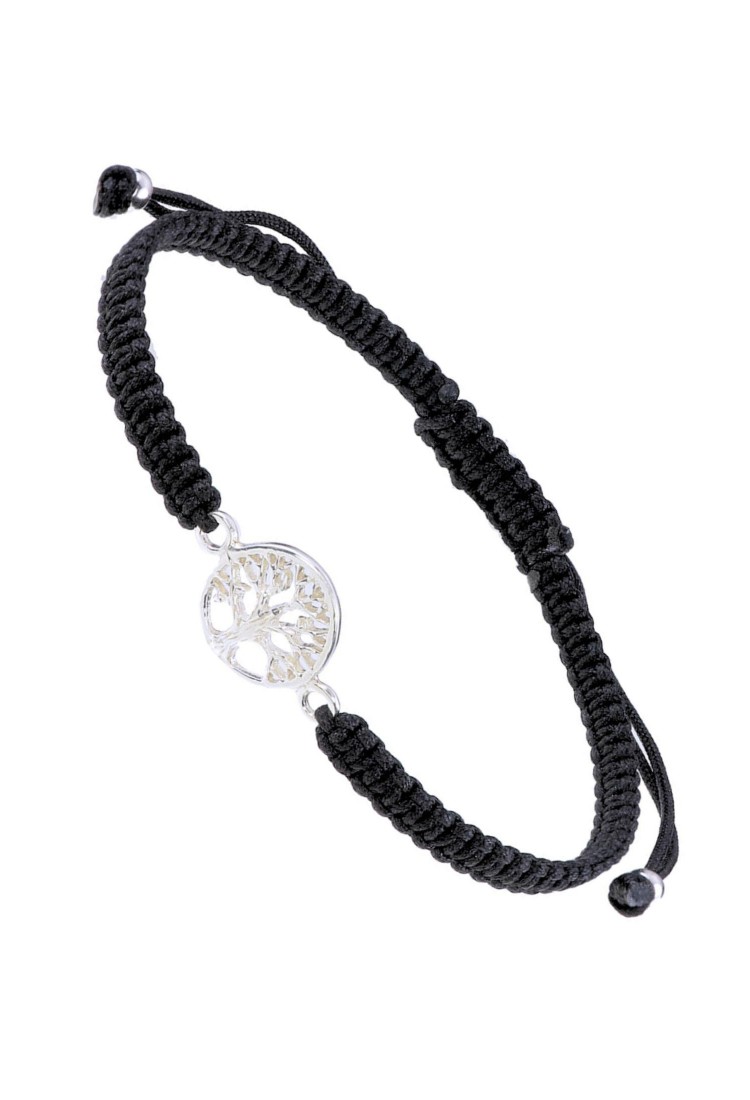 Handmade Macrame Bracelet Large Silver Tree of Life BST907-1