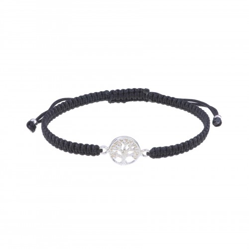 Handmade Macrame Bracelet Large Silver Tree of Life BST907-1