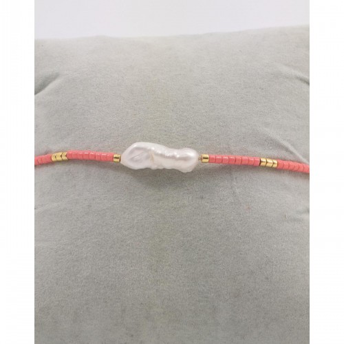 Handmade Bracelet with Pearl and Coral Beads 527306-3