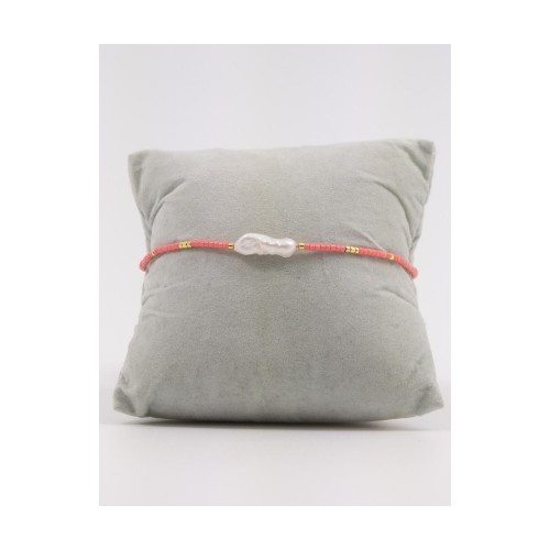Handmade Bracelet with Pearl and Coral Beads 527306-3