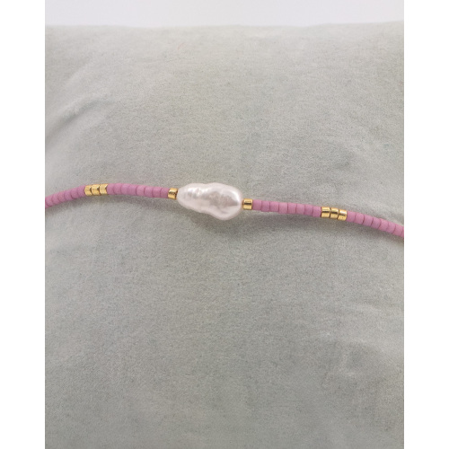 Handmade Bracelet with Pearl and Pink Beads 527306-4
