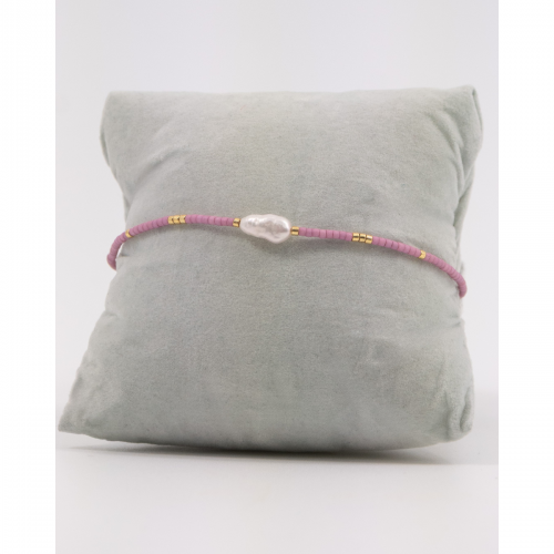 Handmade Bracelet with Pearl and Pink Beads 527306-4