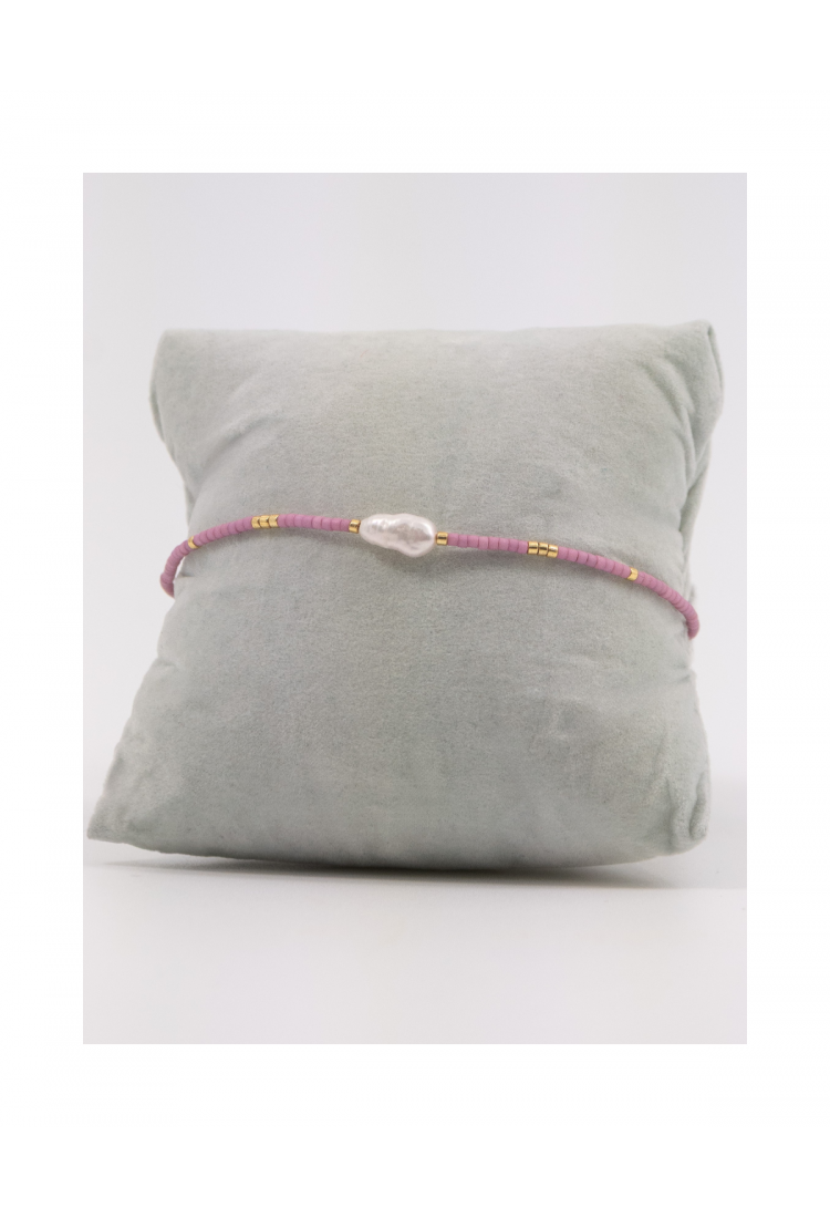 Handmade Bracelet with Pearl and Pink Beads 527306-4