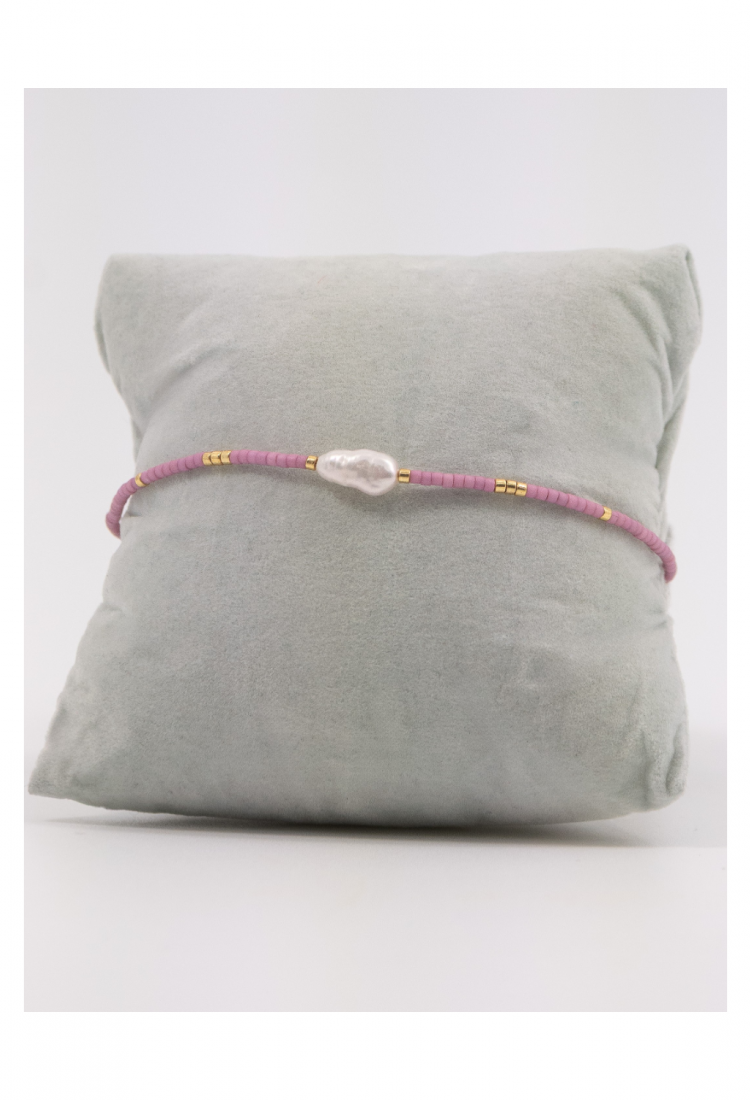 Handmade Bracelet with Pearl and Pink Beads 527306-4