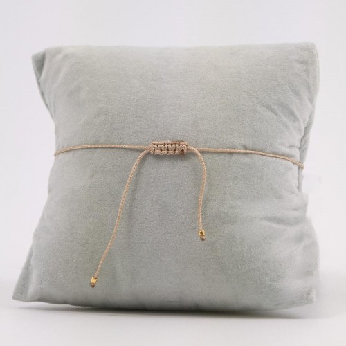 Handmade Bracelet with Blue Beads and Macramé Closure 527302-1