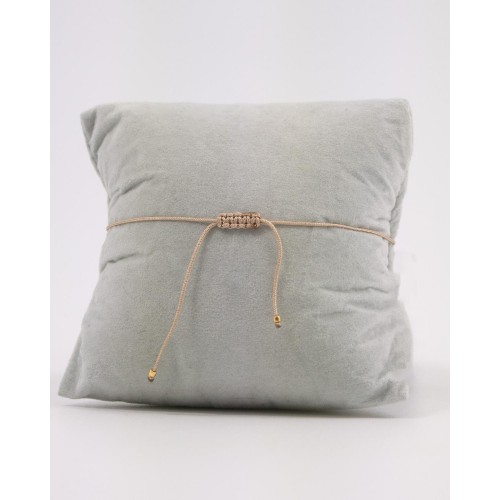 Handmade Macrame Bracelet with Blue and Gold Beads 527302-2