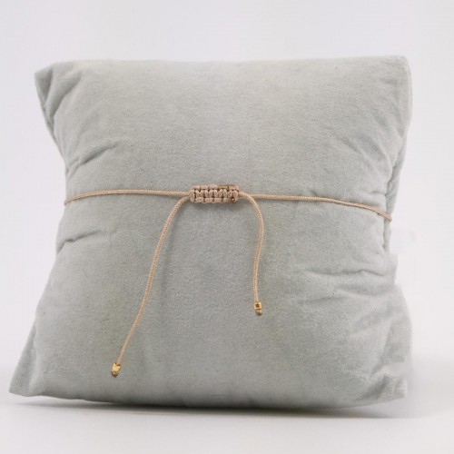 Handmade Macrame Bracelet with Blue and Gold Beads 527302-2