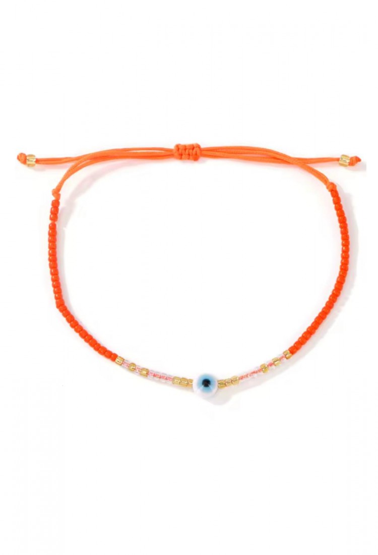 Women’s Handmade Macramé Bracelet With Green Beads and Evil Eye 527277-4