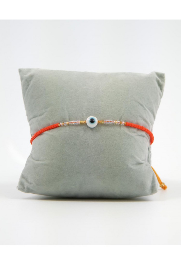Women’s Handmade Macramé Bracelet With Green Beads and Evil Eye 527277-4