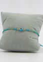 Women’s Handmade Macramé Bracelet With Light Blue Beads and Evil Eye 527277-6