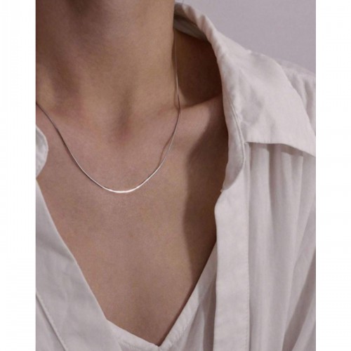 Women’s Round Snake Chain Silver Necklace 40 cm 527335
