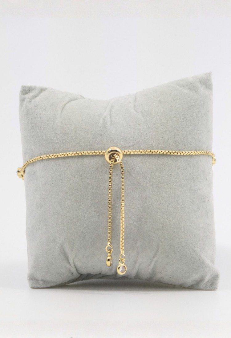 Women’s Adjustable Golden Bracelet With Evil Eye And White Sparkling Stones 527287-2