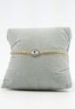 Women’s Adjustable Golden Bracelet With Evil Eye And White Sparkling Stones 527287-2