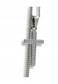 Stainless Steel Cross With Shiny Stones And Necklace 527341