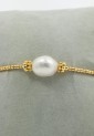 Women's Gold Makrame Bracelet With Natural Pearl and Gold Beads 527300-4