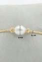 Women's Gold Makrame Bracelet With Natural Pearl and Gold Beads 527300-4