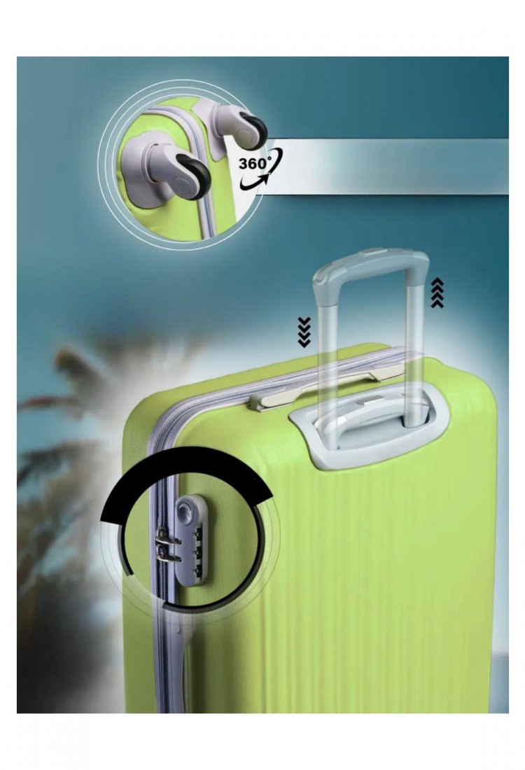Medium Travel Suitcase 62×39×23 cm with 4 Spinner Wheels and Lock G000374-5