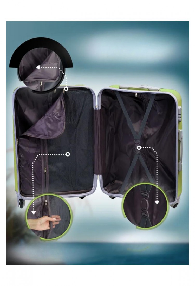 Large Hard Shell Suitcase 74×48×28 cm with 4 Wheels and Security Lock G523934-11