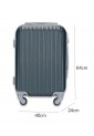 Medium Hard Shell Suitcase 64×40×24 cm with 4 Wheels and Security Lock K000374-6