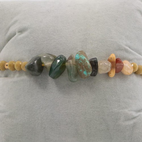 Women's Macrame Bracelet with Natural Multicolor Stones 527299-1