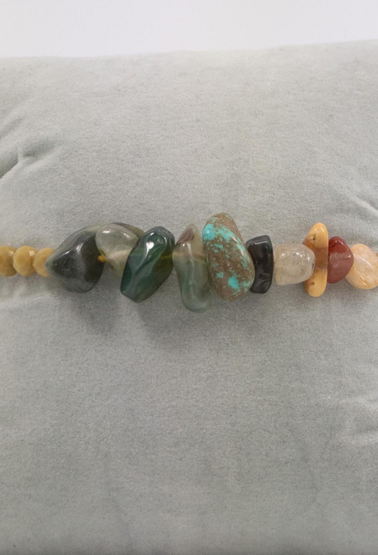 Women's Macrame Bracelet with Natural Multicolor Stones 527299-1