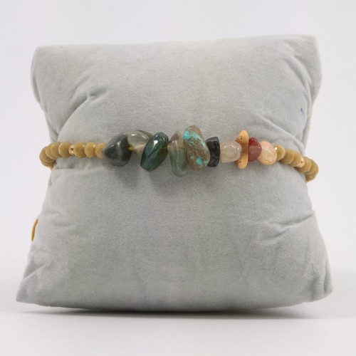 Women's Macrame Bracelet with Natural Multicolor Stones 527299-1