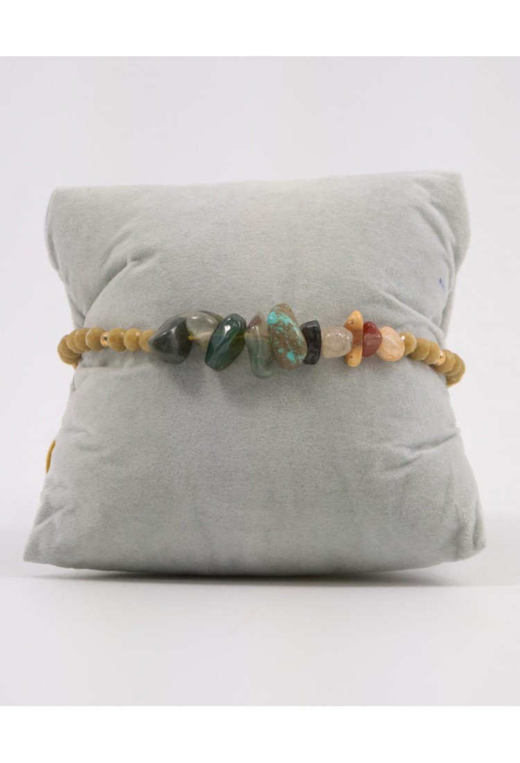 Women's Macrame Bracelet with Natural Multicolor Stones 527299-1