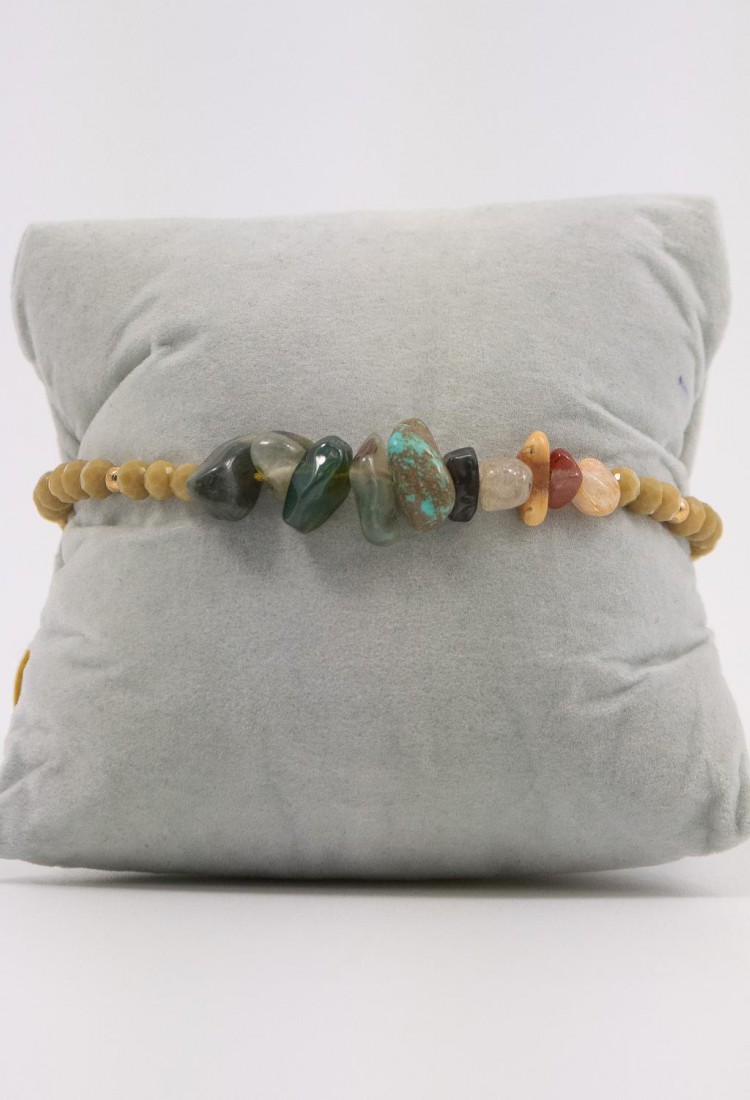 Women's Macrame Bracelet with Natural Multicolor Stones 527299-1