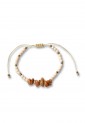 Women's Macrame Bracelet with Natural Peach Aventurine Stone and Shiny Beads 527299-3