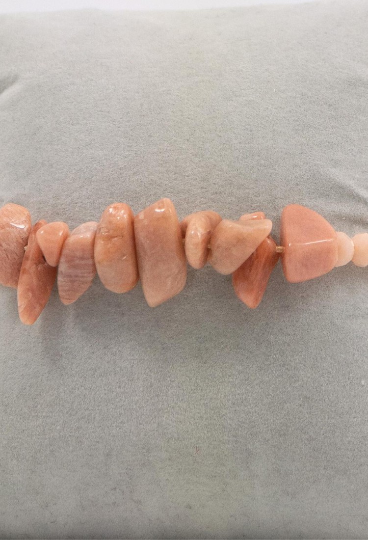 Γυναικείο Μακραμέ Βραχιόλι Με Φυσική Πέτρα Peach Aventurine Και Ροζ Χάντρες 527299-4