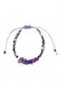 Γυναικείο Μακραμέ Βραχιόλι Με Πέτρα Μοβ Amethyst Και Χάντρες 527299-5