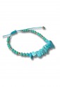 Women's Macrame Bracelet with Natural Turquoise Stone and Shiny Beads 527299-6