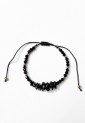 Women's Macrame Bracelet With Natural Black Onyx Stone and Shiny Beads 527299-7