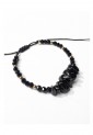 Women's Macrame Bracelet With Natural Black Onyx Stone and Shiny Beads 527299-7