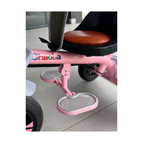 Children’s Pink 3-Wheel Tricycle With Parent Handle And Canopy For Kids 2–6 Years 525821-1