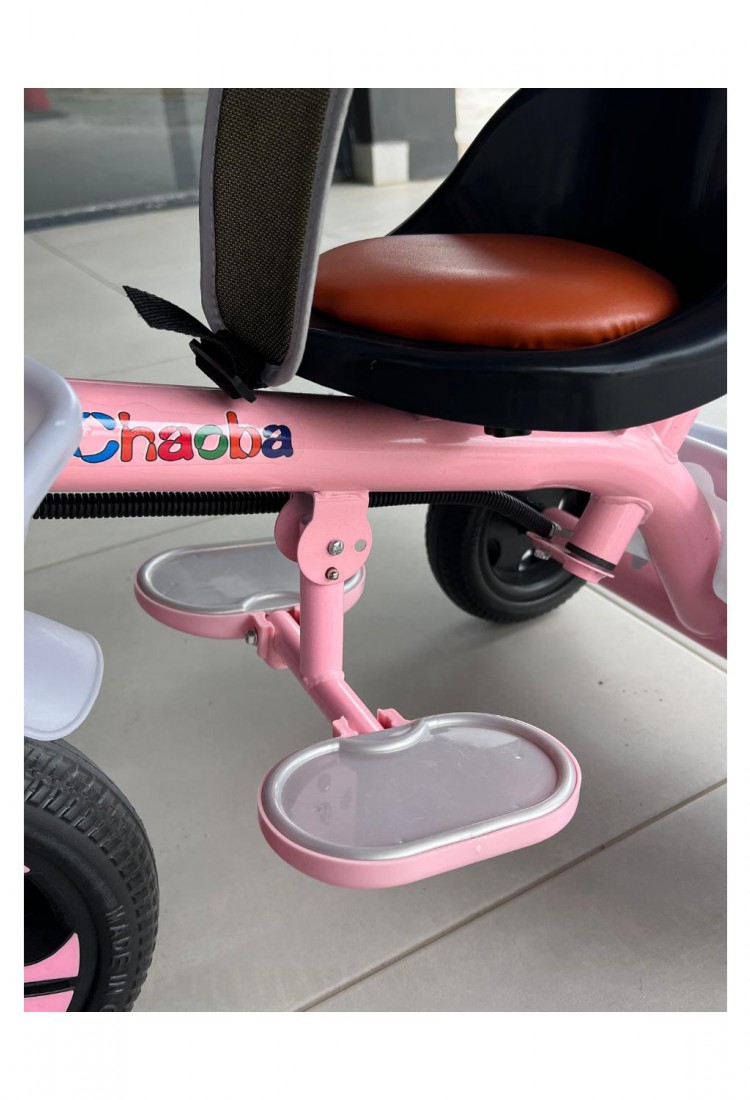 Children’s Pink 3-Wheel Tricycle With Parent Handle And Canopy For Kids 2–6 Years 525821-1