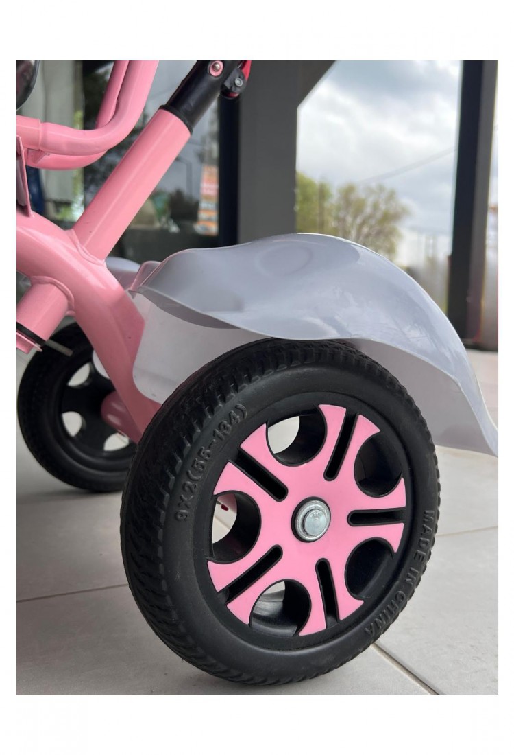 Children’s Pink 3-Wheel Tricycle With Parent Handle And Canopy For Kids 2–6 Years 525821-1