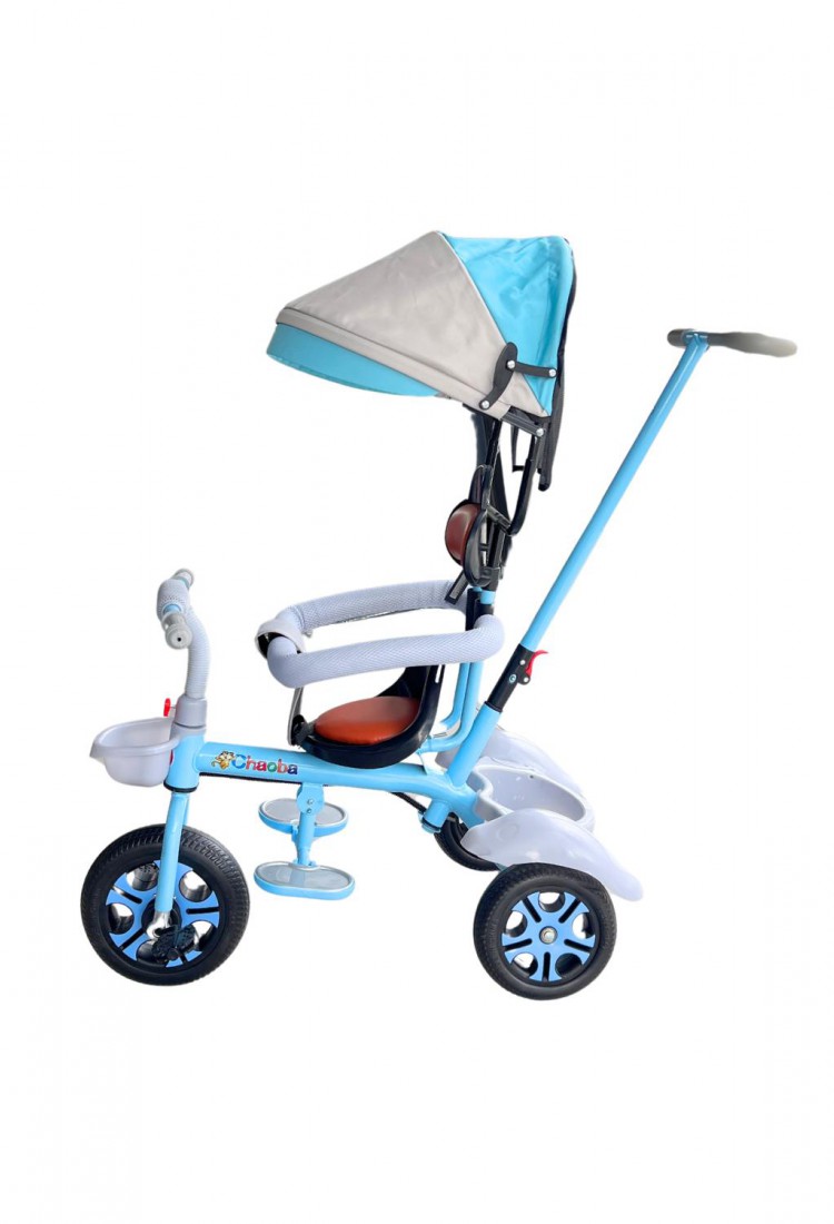 Children’s Blue 3-Wheel Tricycle with Parent Handle and Canopy for Kids 2–6 Years 525821-2