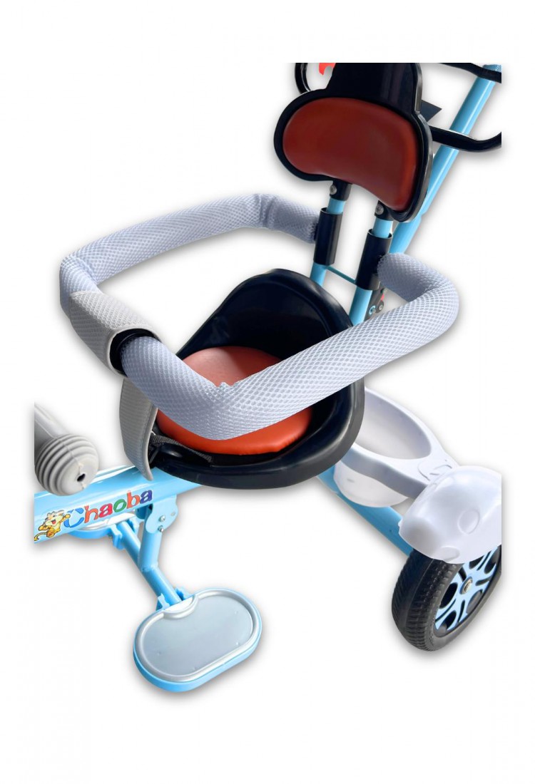 Children’s Blue 3-Wheel Tricycle with Parent Handle and Canopy for Kids 2–6 Years 525821-2