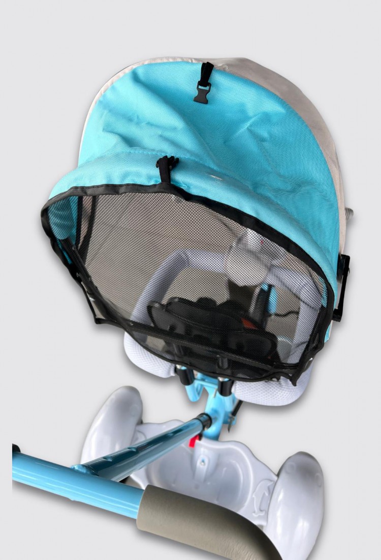 Children’s Blue 3-Wheel Tricycle with Parent Handle and Canopy for Kids 2–6 Years 525821-2