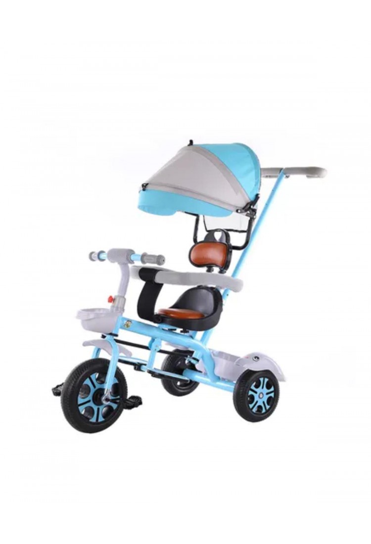 Children’s Blue 3-Wheel Tricycle with Parent Handle and Canopy for Kids 2–6 Years 525821-2